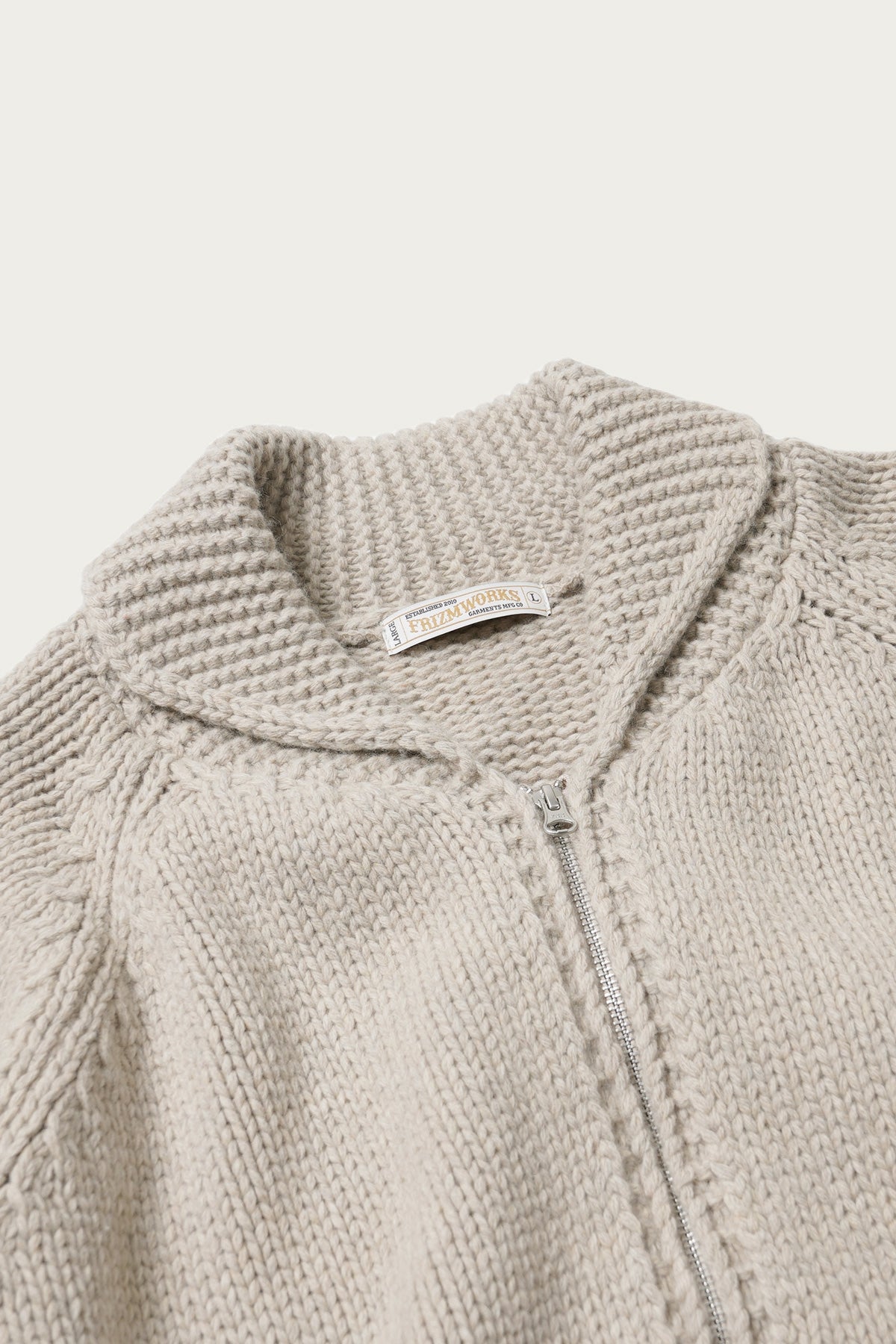 FrizmWORKS - Heavy Cowichan Zipup Cardigan - Oatmeal - Canoe Club