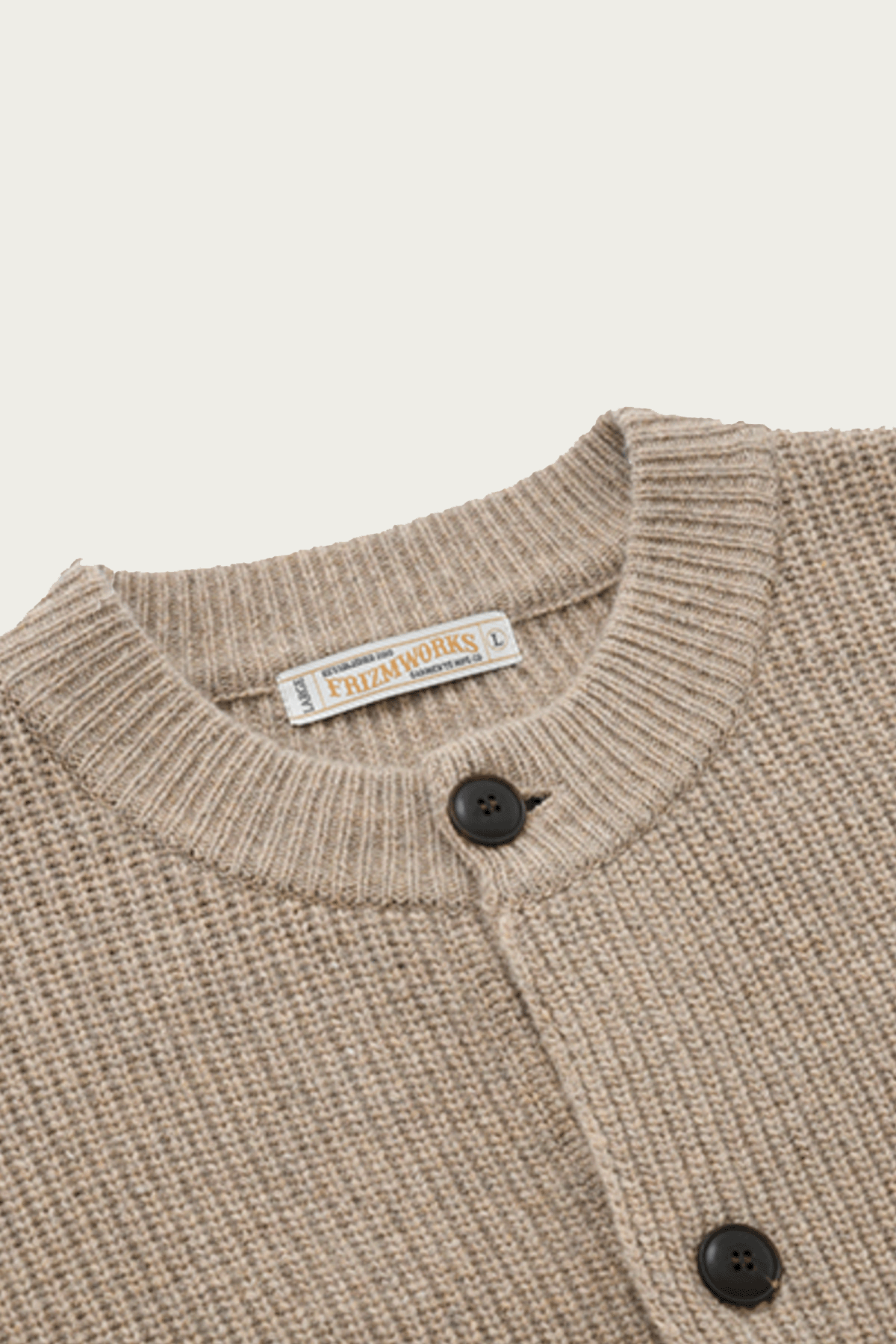 FrizmWORKS - Heavy Wool Round Cardigan - Oatmeal - Canoe Club