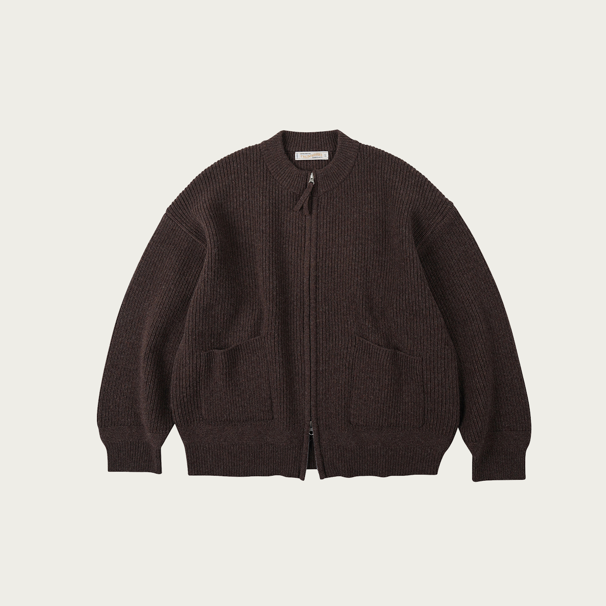 Frizmworks Wool Deck Zipup Cardigan | Choco Brown | Canoe Club