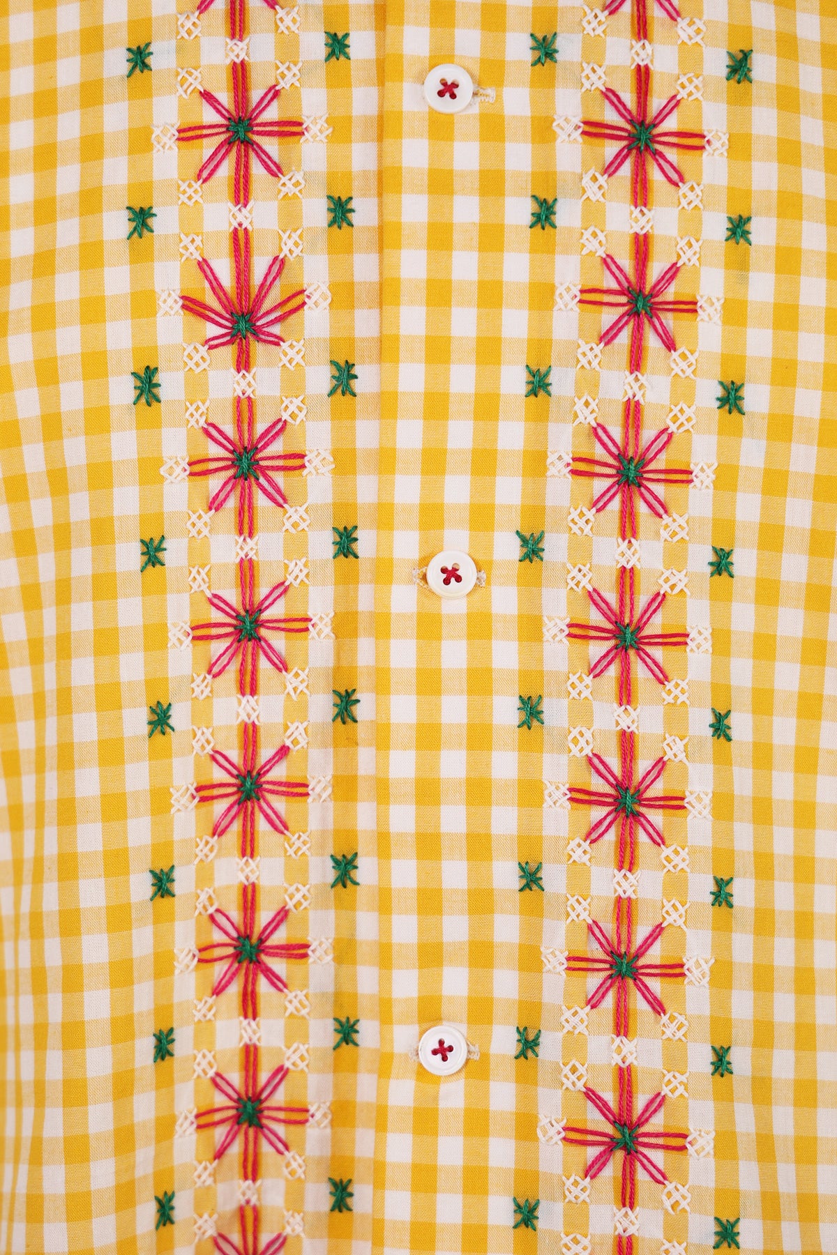 Harago - Chicken-Scratch Short Sleeve Shirt - Yellow - Canoe Club