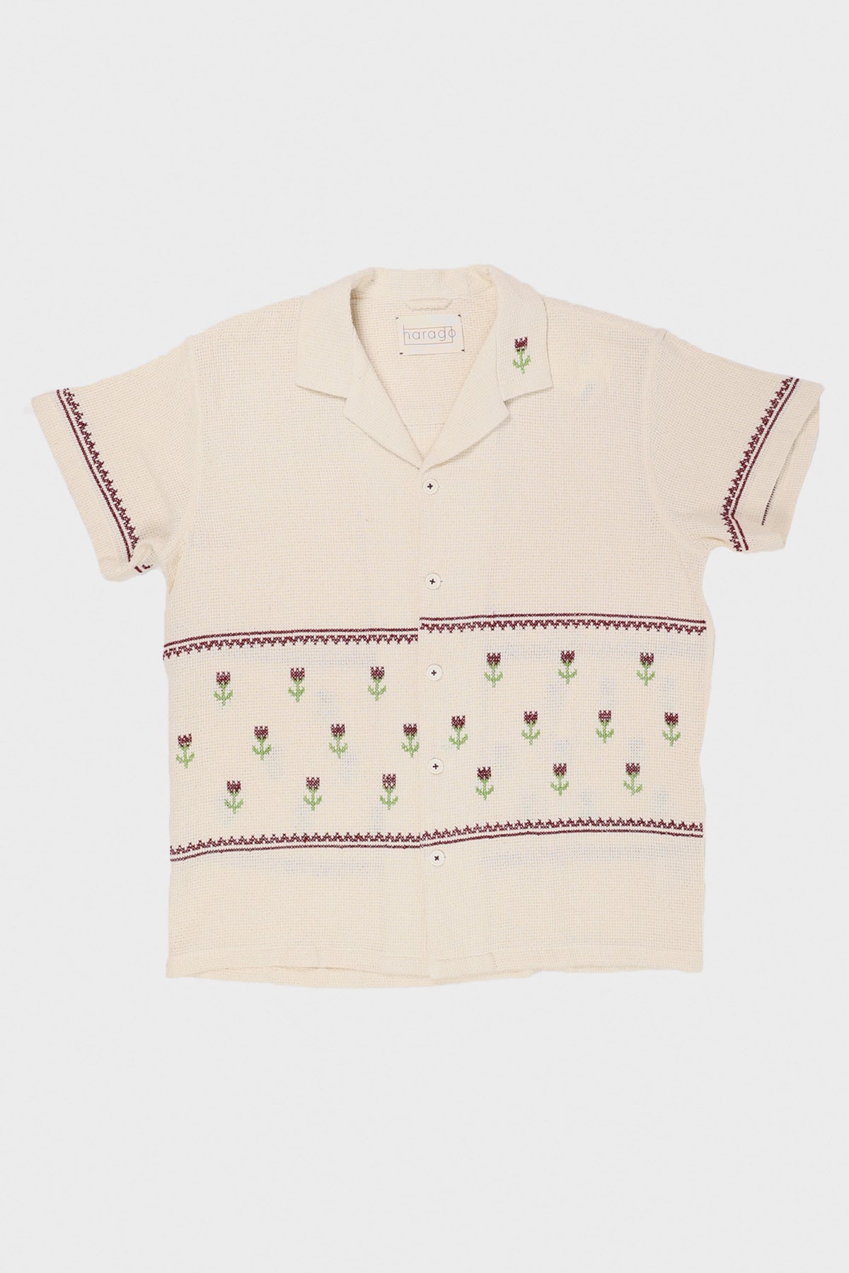 Harago - Cross-Stitch Embroidery Shirt - Off-White - Canoe Club