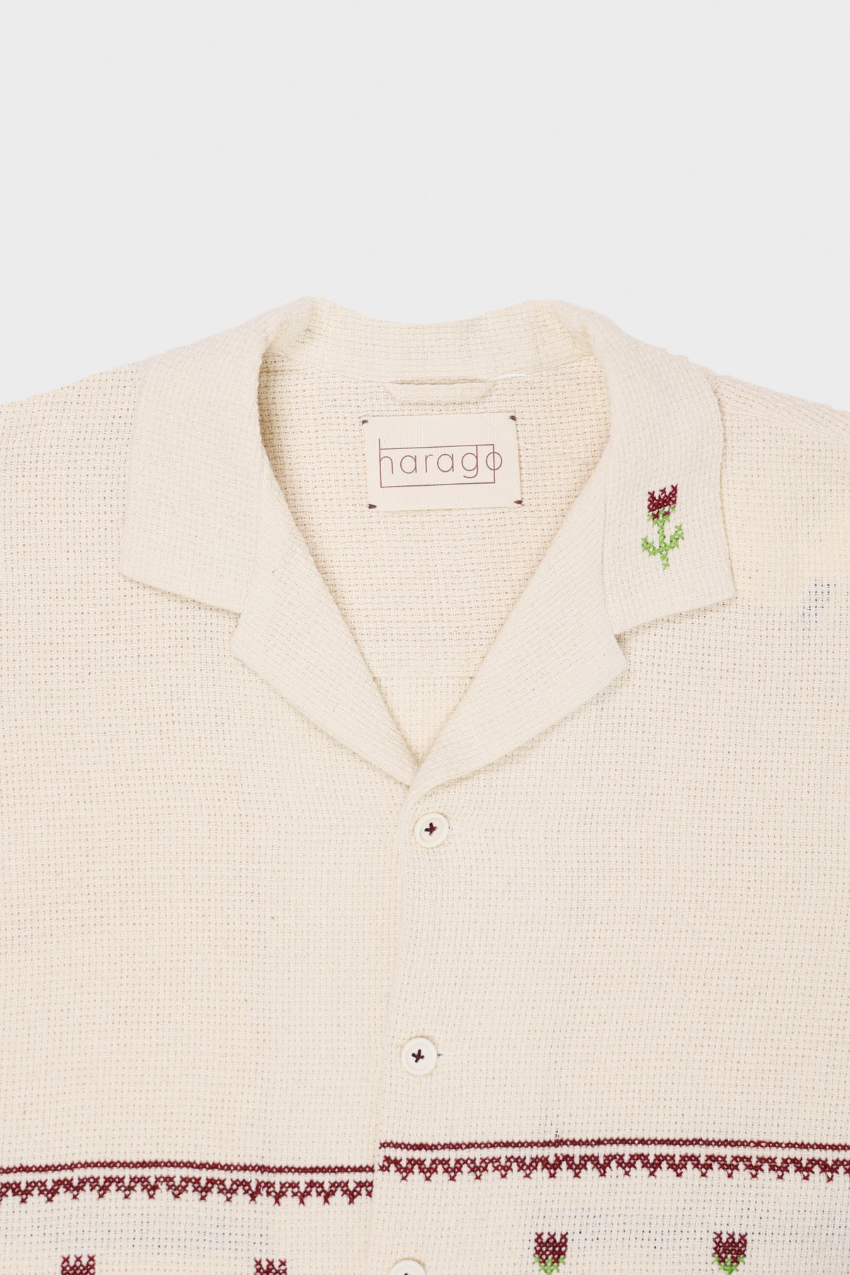 Harago - Cross-Stitch Embroidery Shirt - Off-White - Canoe Club