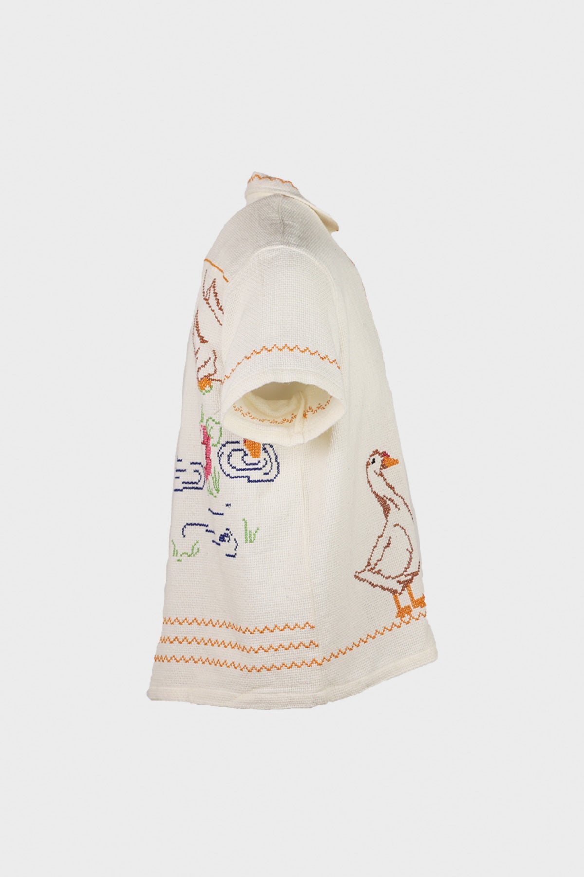 Harago - Duck Cross Stitch Shirt - Off White - Canoe Club