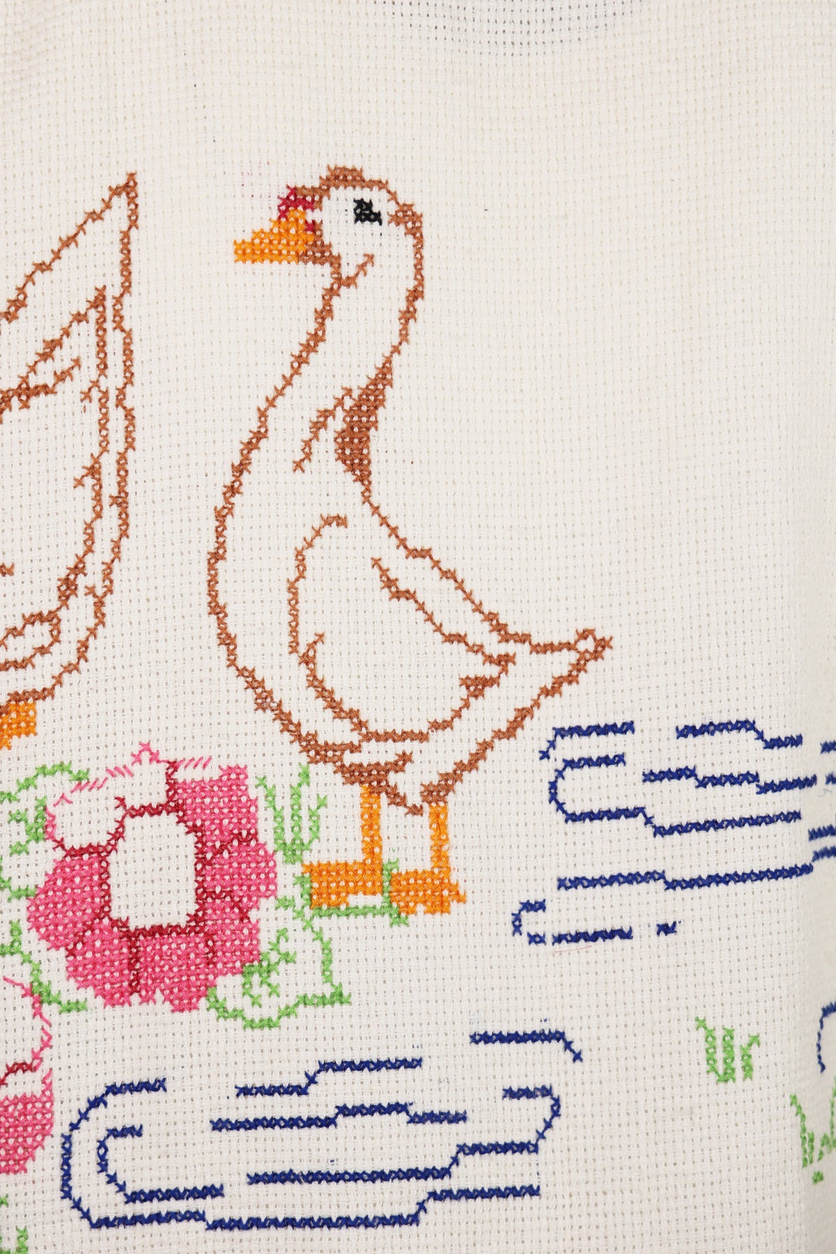Harago - Duck Cross Stitch Shirt - Off White - Canoe Club