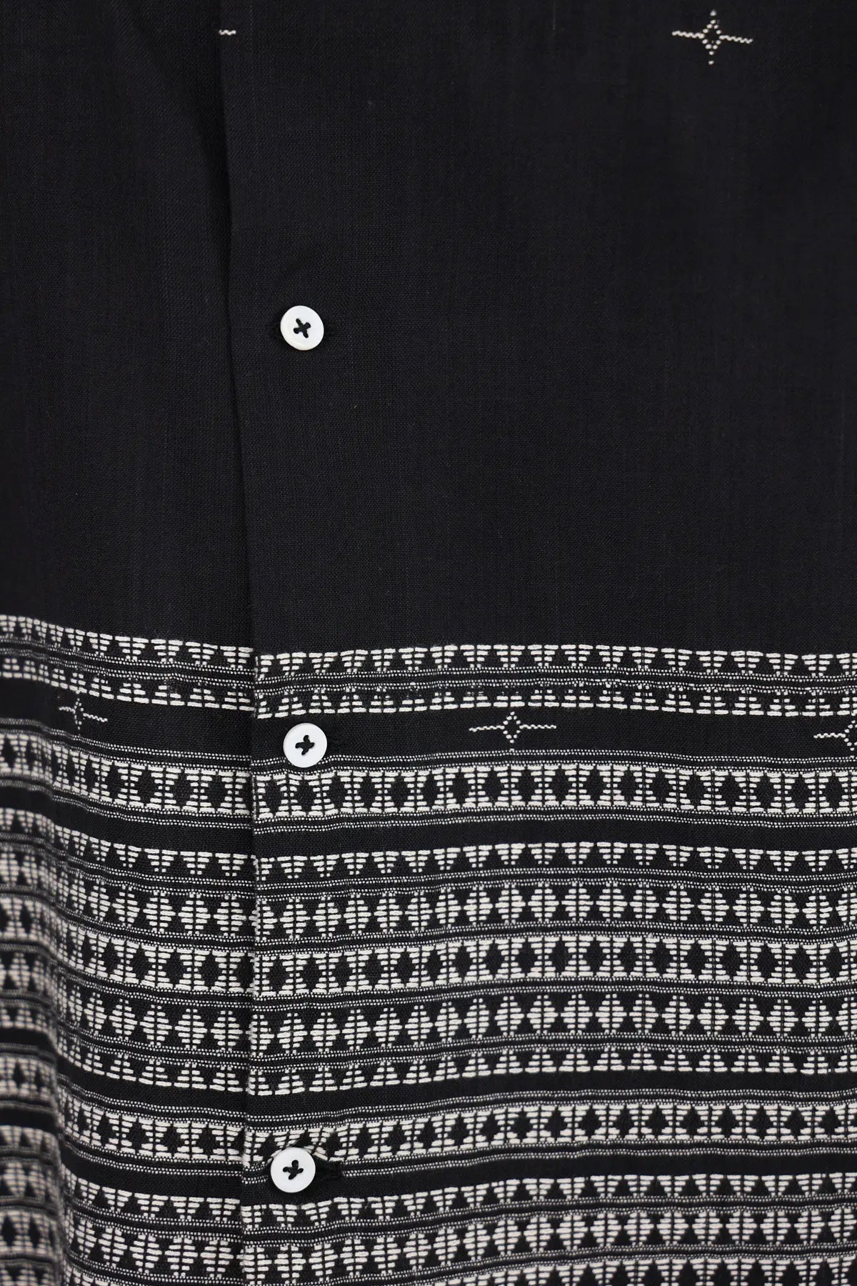 Harago - Handloom Shortsleeve Shirt - Black - Canoe Club