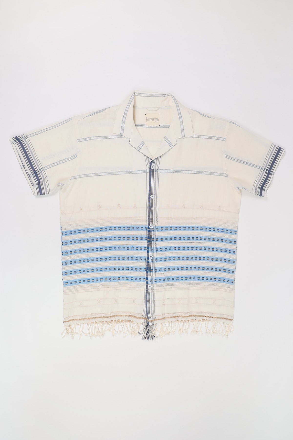 Harago - Kutch Scarf Tassle Shirt - Off-White - Canoe Club