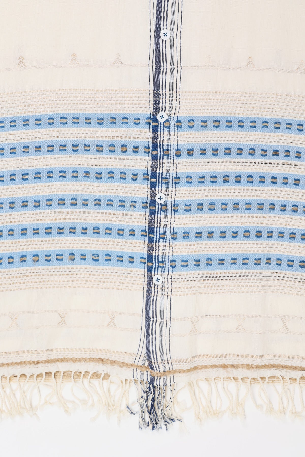 Harago - Kutch Scarf Tassle Shirt - Off-White - Canoe Club