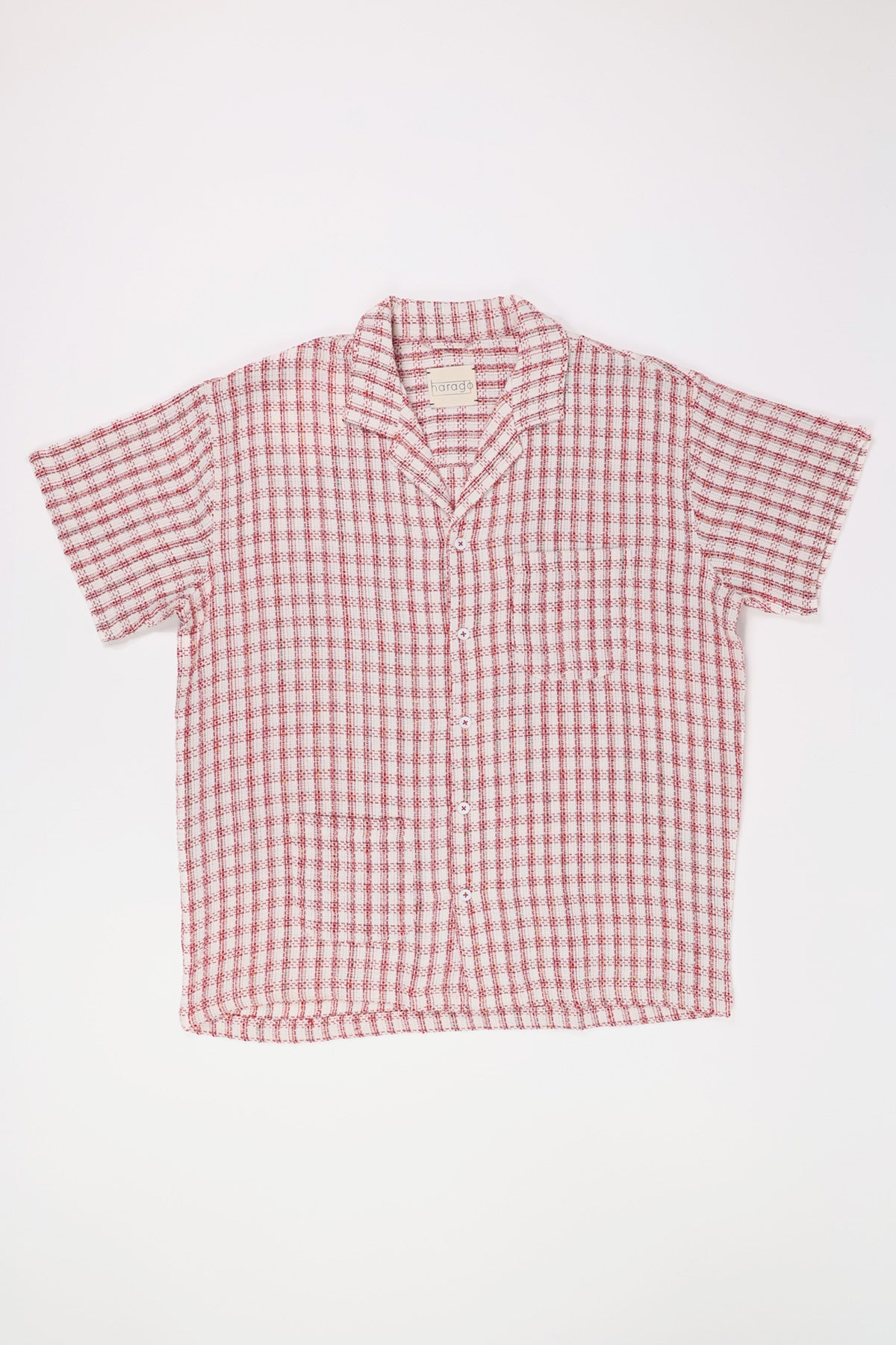 Harago - Textured Cotton Shirt - Red/White - Canoe Club