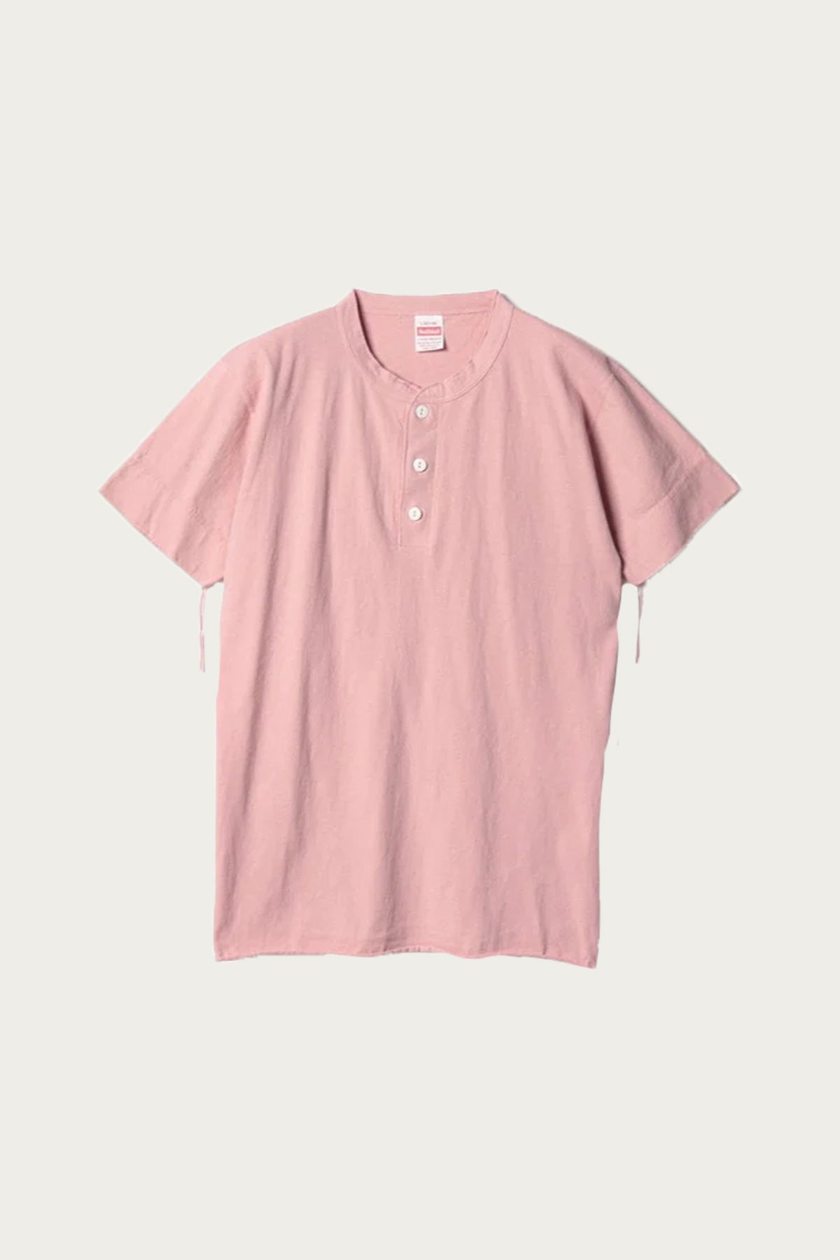 Healthknit - Garment Pigment Dye S/S Henley - Pink - Canoe Club