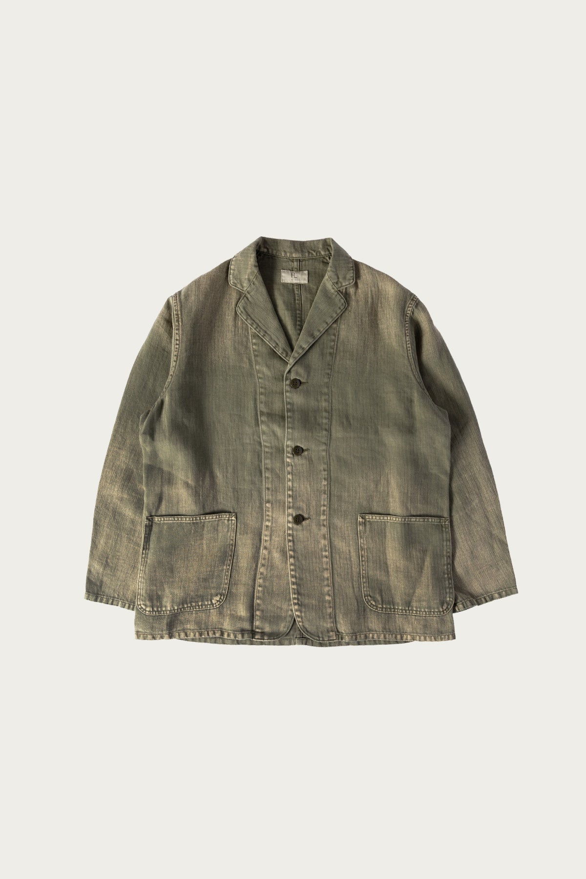 Herill - HBT Linen Work Jacket - Olive Drab - Canoe Club