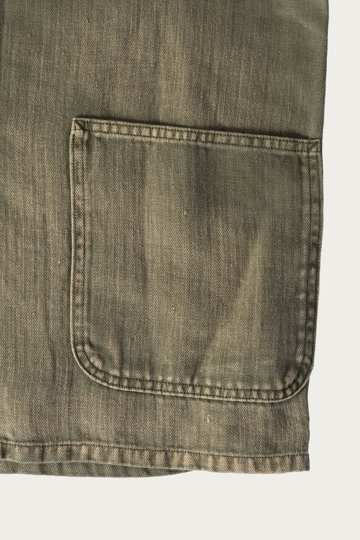 Herill - HBT Linen Work Jacket - Olive Drab - Canoe Club