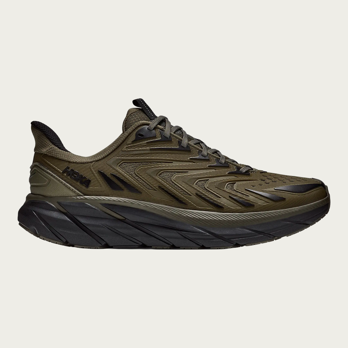 Hoka Clifton LS UTL | Antique Olive / Black | Canoe Club