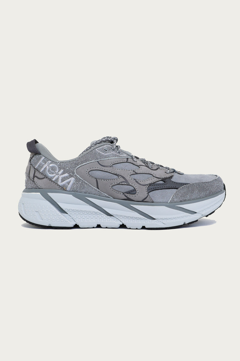Hoka U Clifton L Suede TP | Galactic Grey/Satellite Grey | Canoe Club