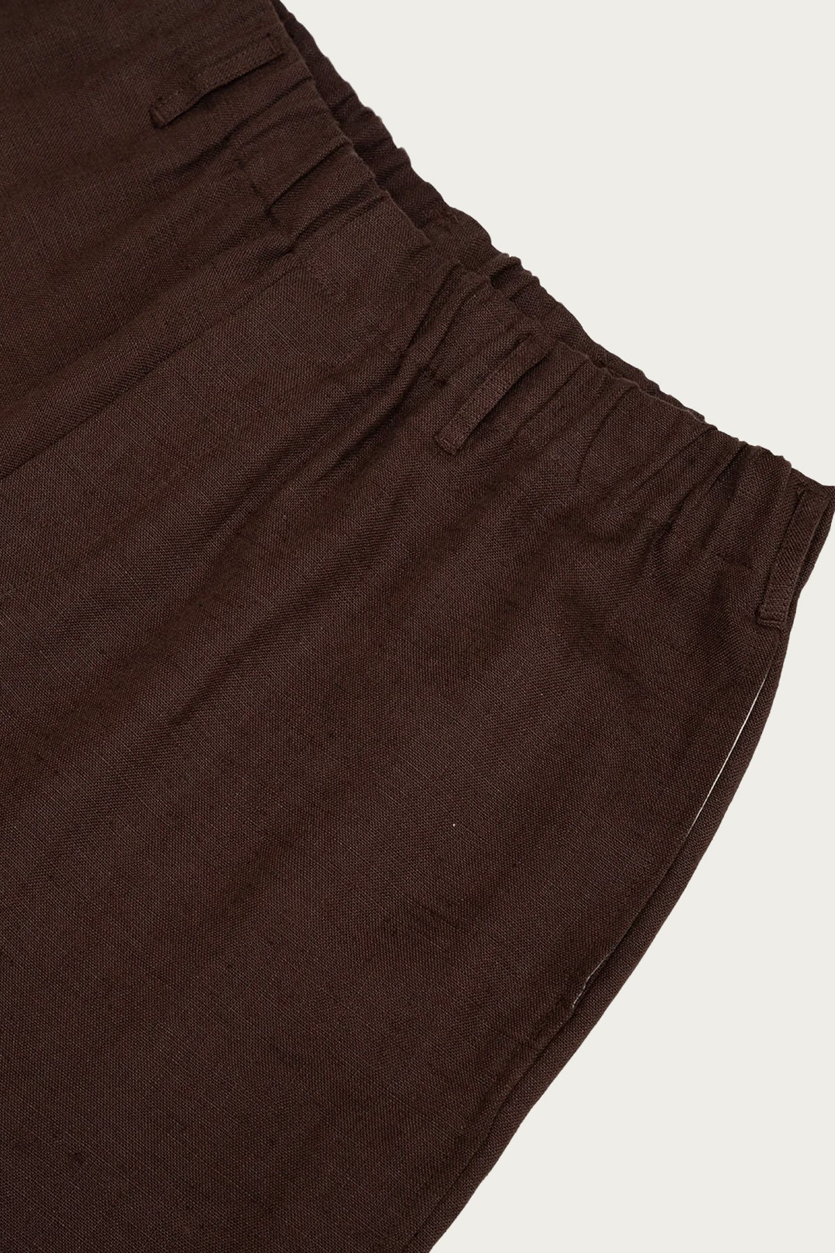 James Coward - Carry On Pant - Chocolate Brown Welterweight Belgian Linen - Canoe Club