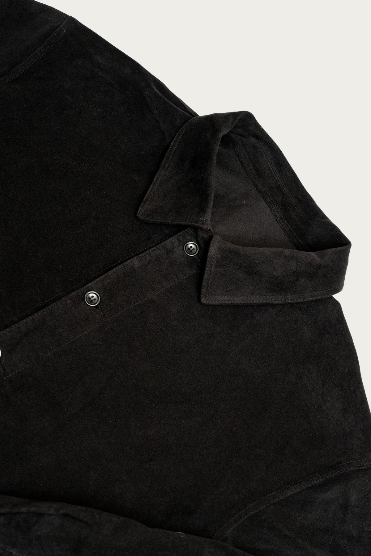 James Coward - Signal Shirt - Black Cotton Moleskin - Canoe Club