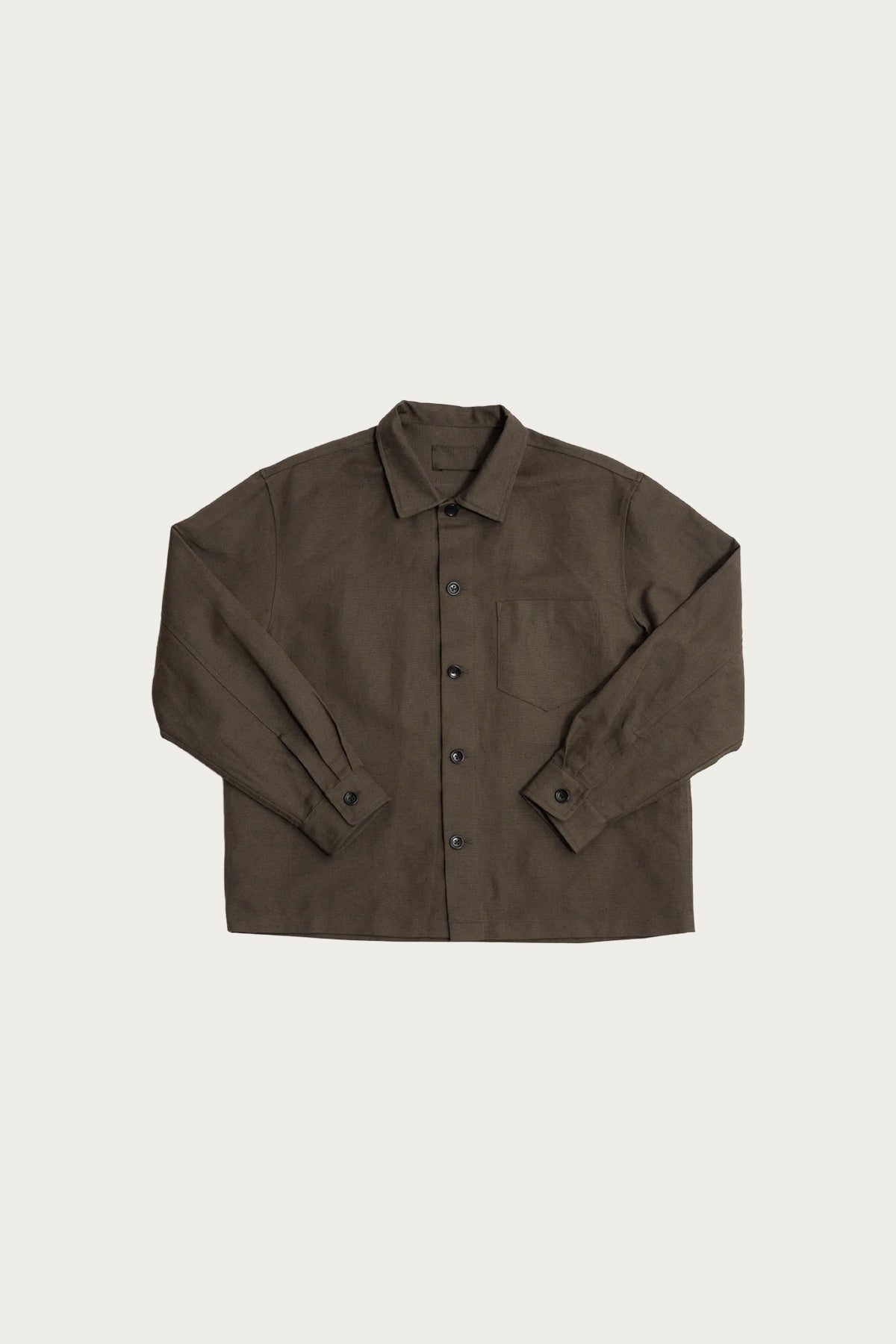 James Coward - Travail Shirt - Coffee Grounds Belgian Linen - Canoe Club