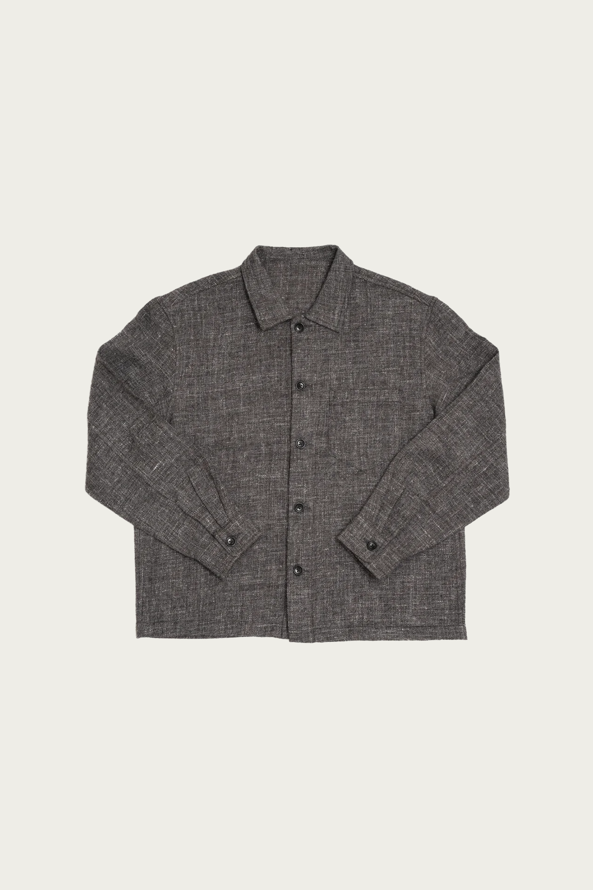 James Coward - Travail Shirt - Grey Shetland Wool/Linen Twill - Canoe Club