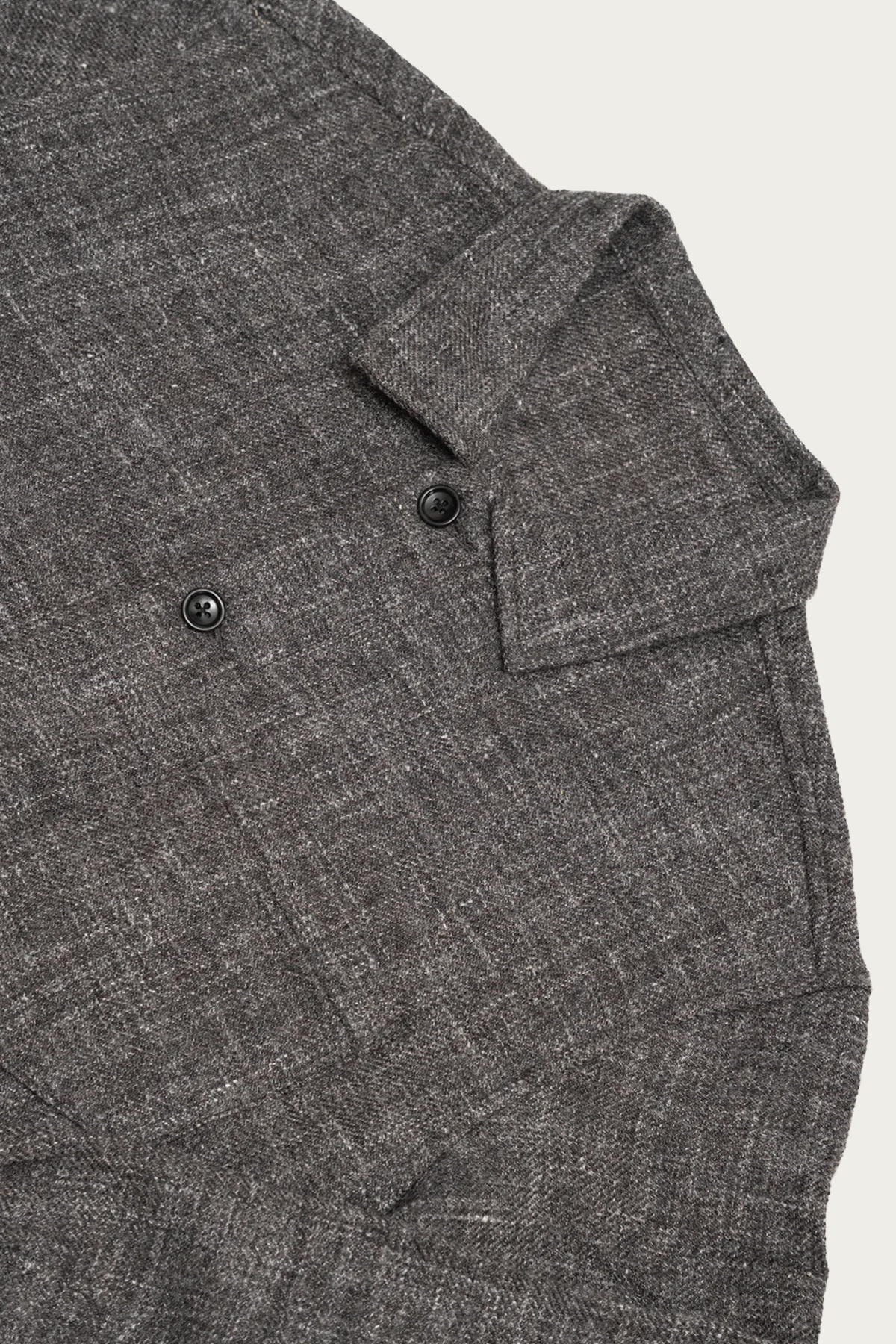 James Coward - Travail Shirt - Grey Shetland Wool/Linen Twill - Canoe Club