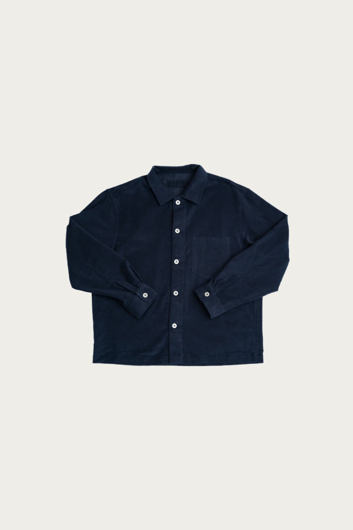 James Coward - Travail Shirt - Navy Cotton Moleskin - Canoe Club