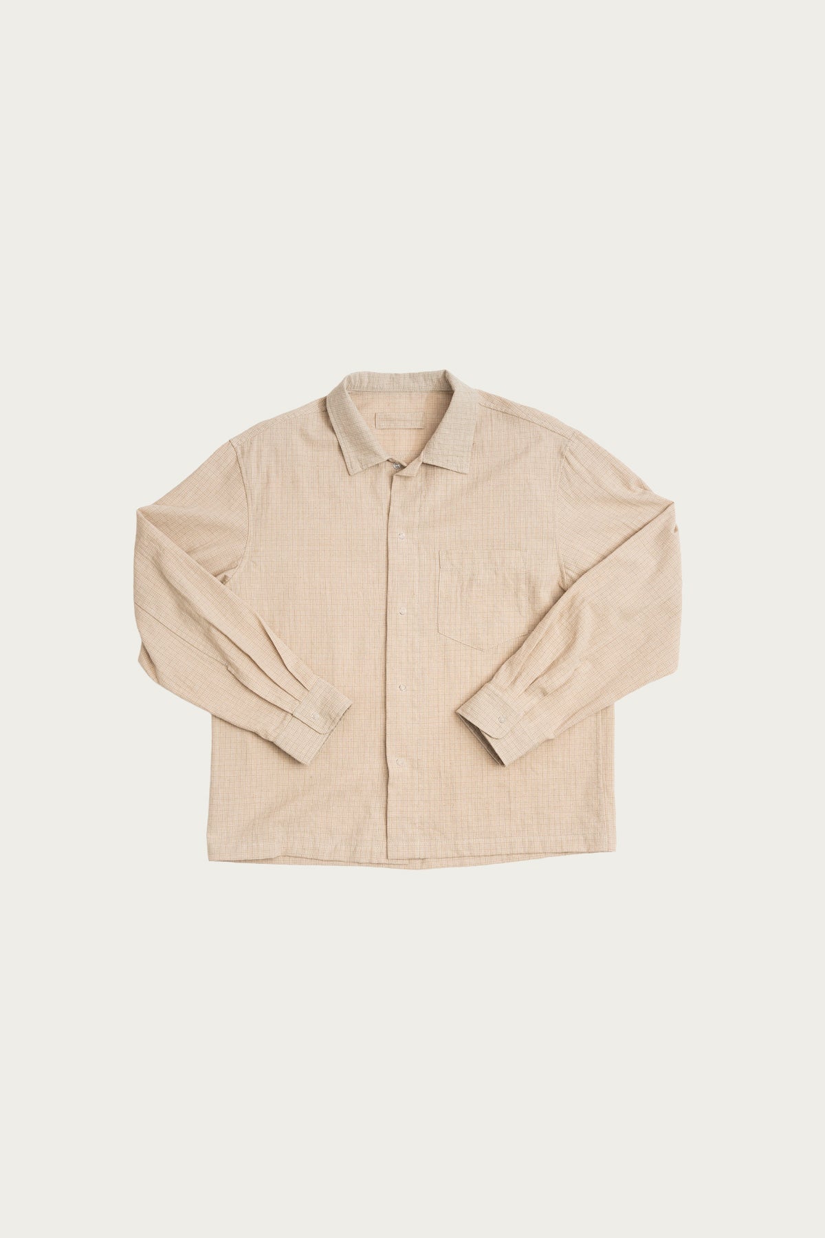 James Coward - Workshop Shirt - Natural Grid Cotton Linen Gingham - Canoe Club