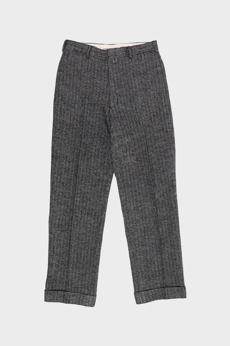 J. Press Piped Stem Pants | Gray Herringbone Tweed | Canoe Club