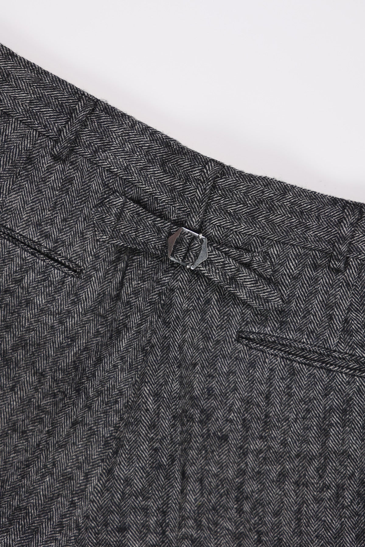 J. Press - Piped Stem Pants - Gray Herringbone Tweed - Canoe Club