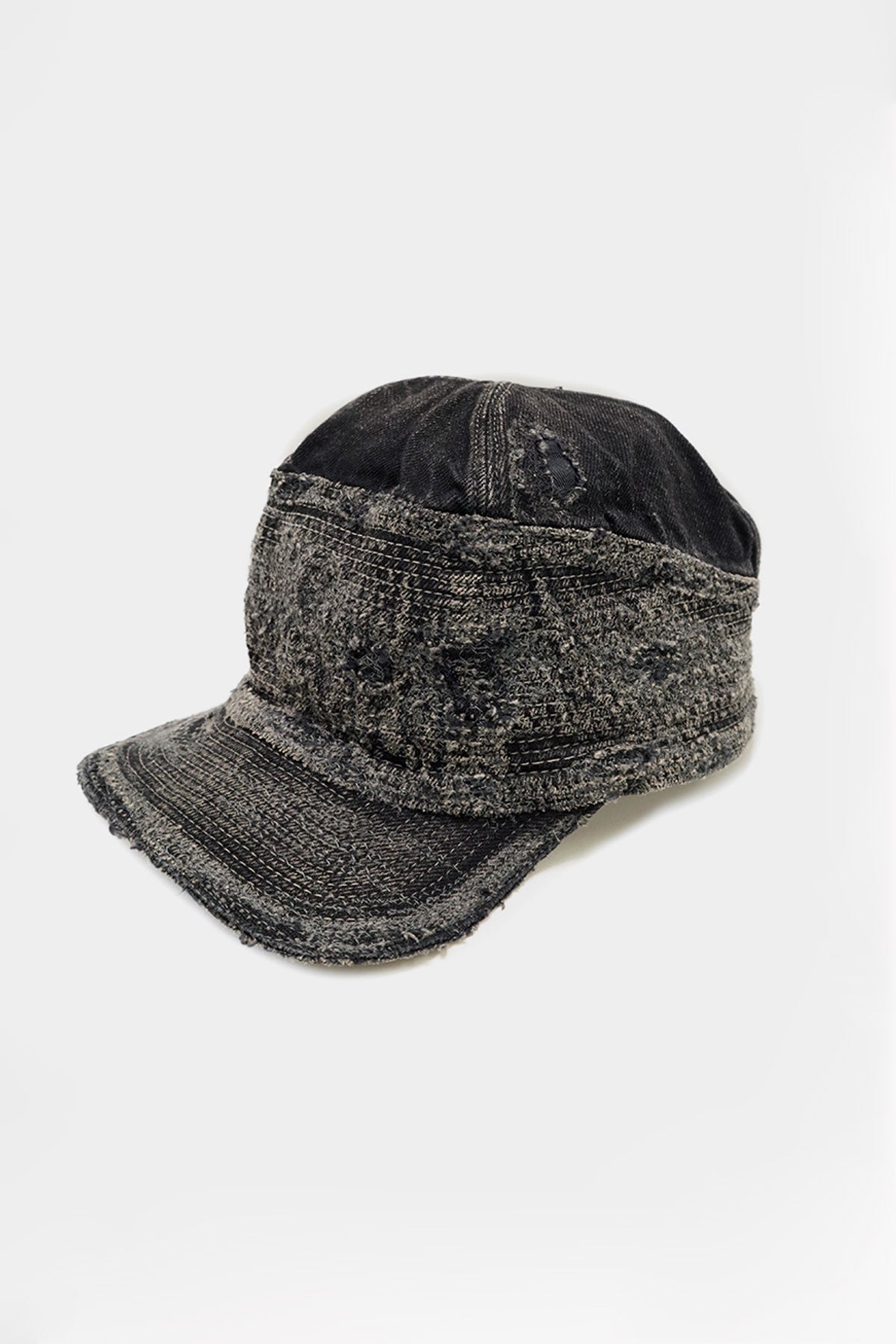 Kapital - 11.5oz BLKxBLK Denim The Old Man And The Sea Cap (Crash Remake) - Canoe Club