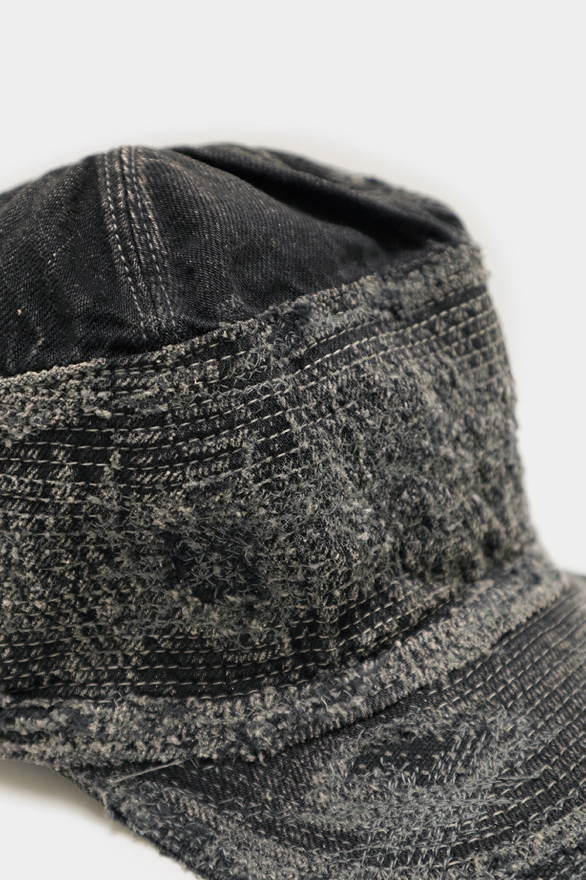 Kapital - 11.5oz BLKxBLK Denim The Old Man And The Sea Cap (Crash Remake) - Canoe Club