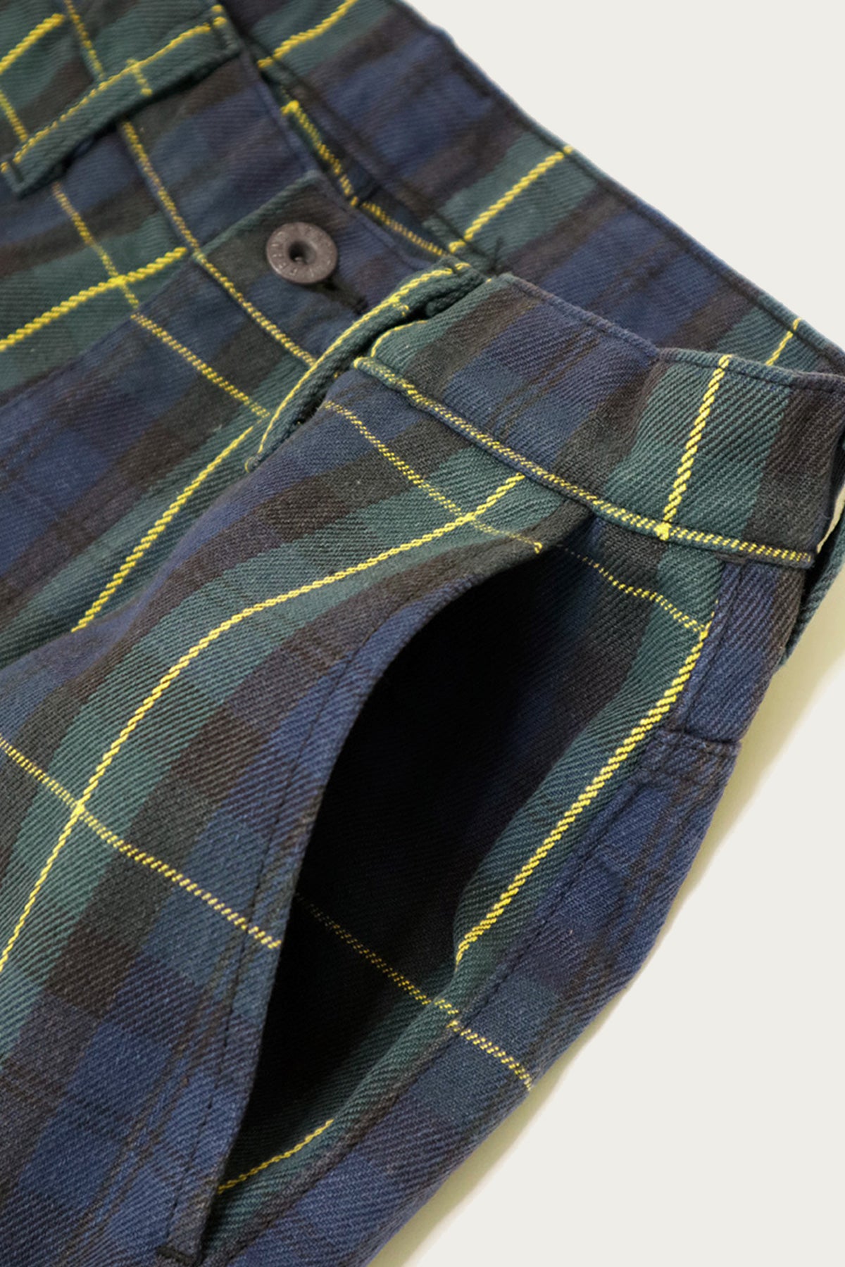 Kapital - 11oz Tartan Check PORT Baggy Pants - Navy - Canoe Club