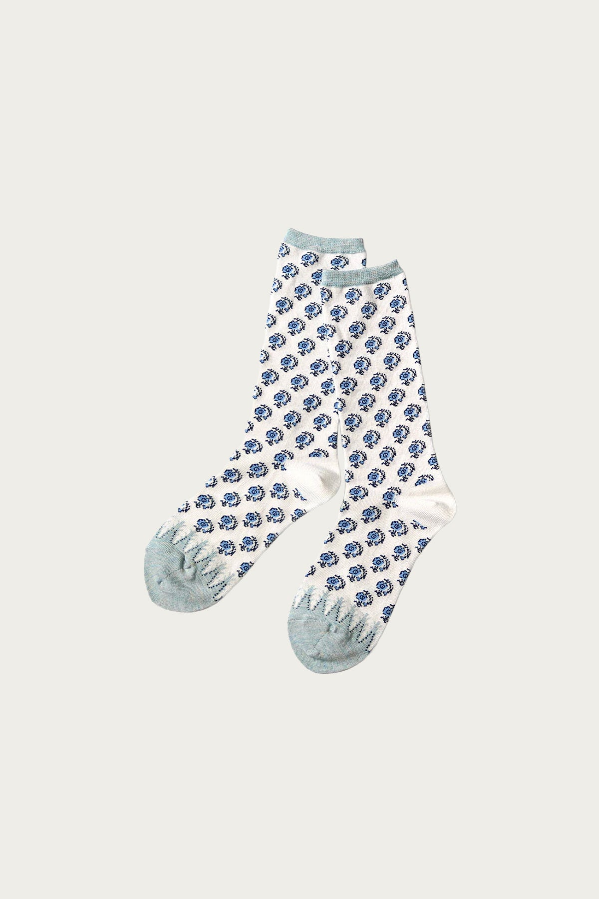 Kapital - 144 Yarns CALICO Socks - White - Canoe Club