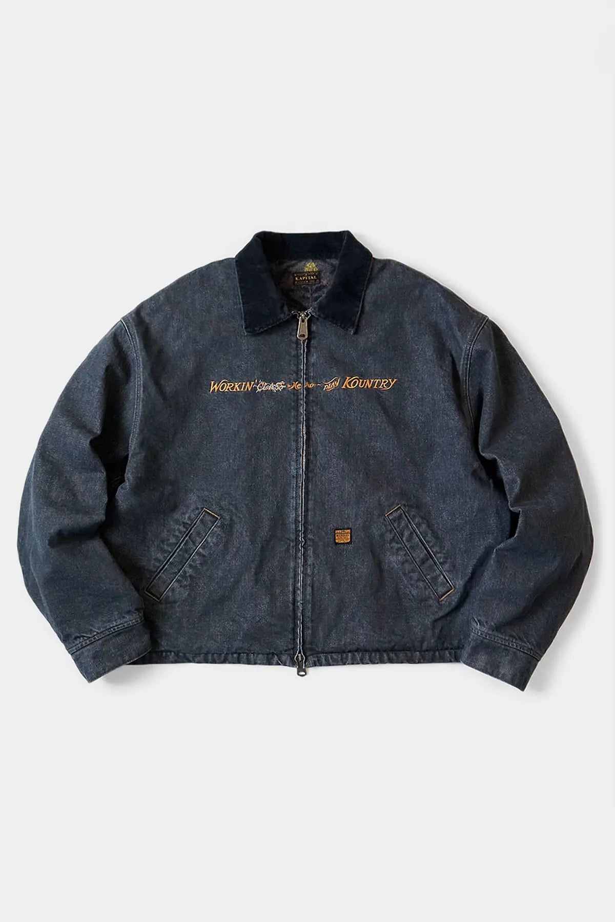 Kapital - 14oz BLKxECR Denim T-Back Drizzler JKT(WORKING Embroidery) - Canoe Club