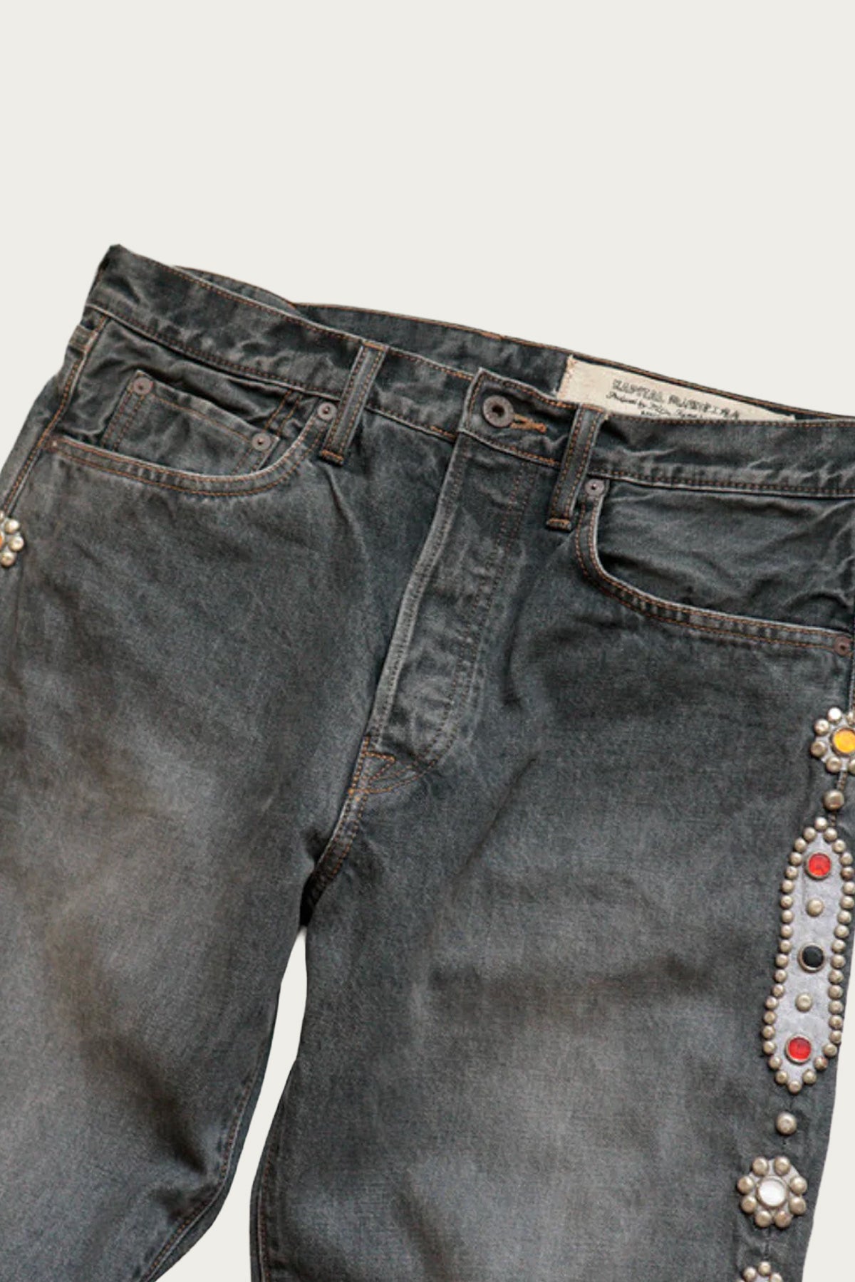 Kapital - 14oz BLK Denim 5P MONKEY CISCO (STUDS) 2026 - Black - Canoe Club