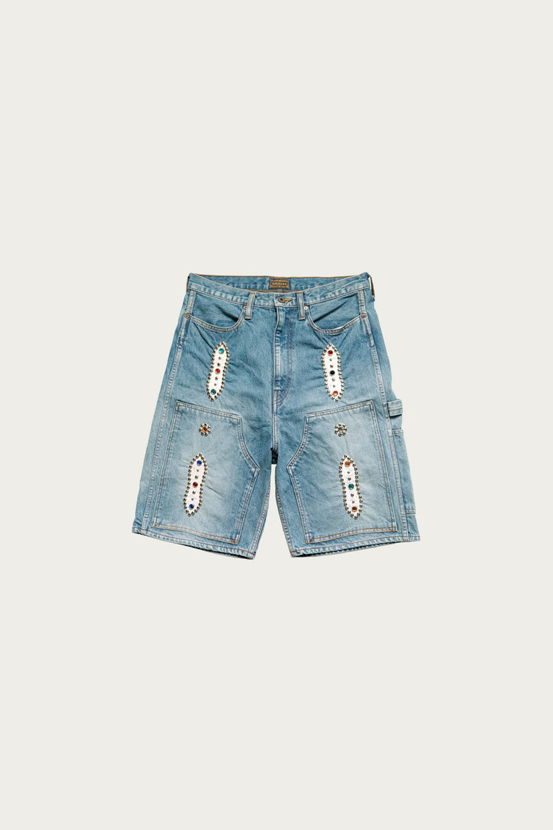 KAPITAL キャピタル 14oz STUDS REMAKE DENIM Kapital 14oz Denim Shorts (STUDS Remake) | Indigo | Canoe Club
