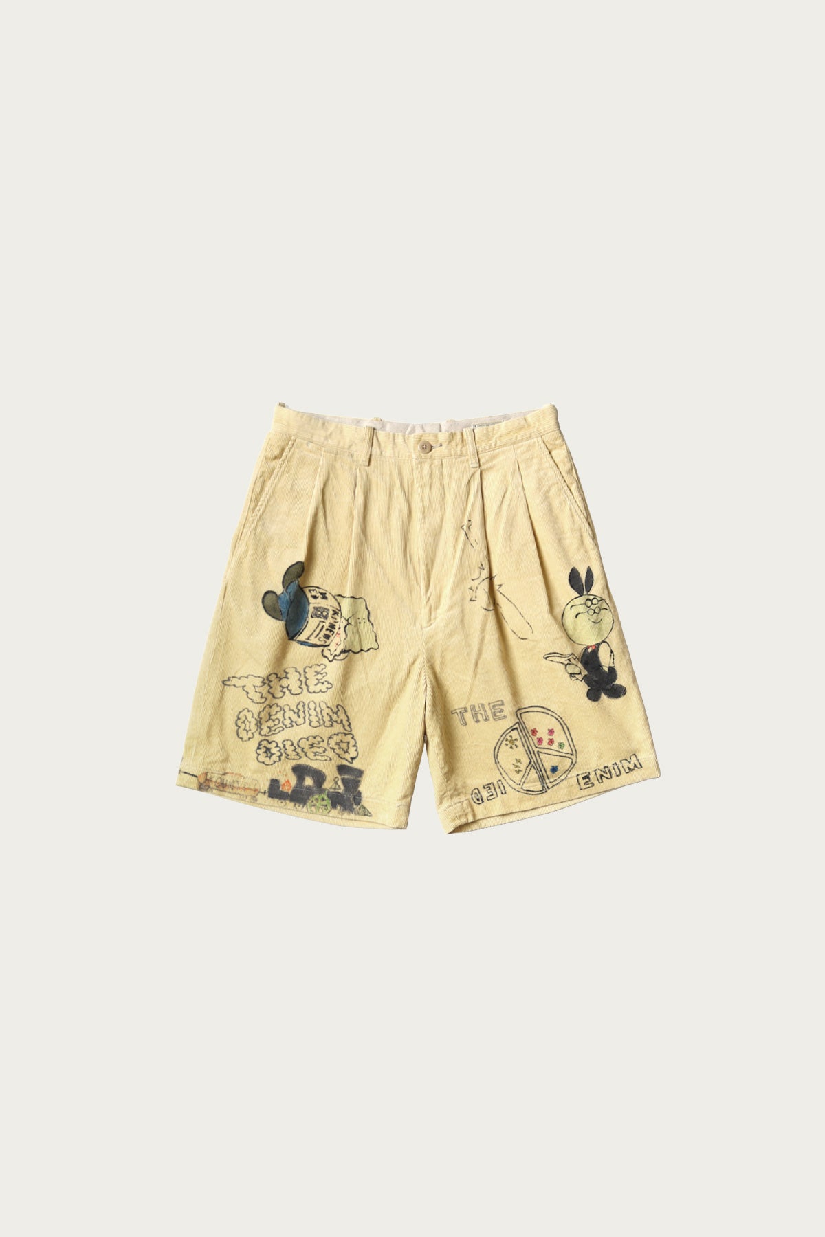 Kapital - 14W Corduroy IVY Short Pants (Memorial Paint Model) - Light Yellow - Canoe Club