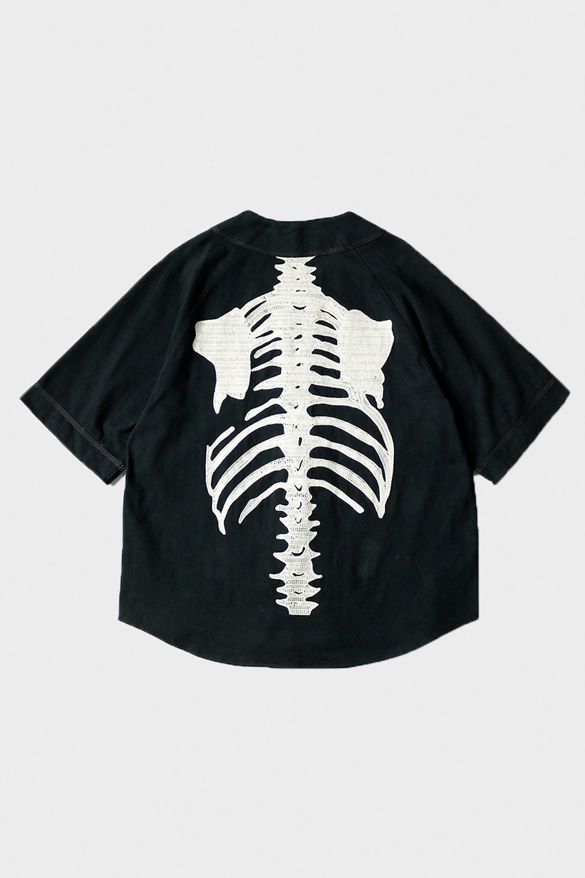 Kapital - 16/-Densed Jersey Baseball Shirt (BONE) - Black - Canoe Club