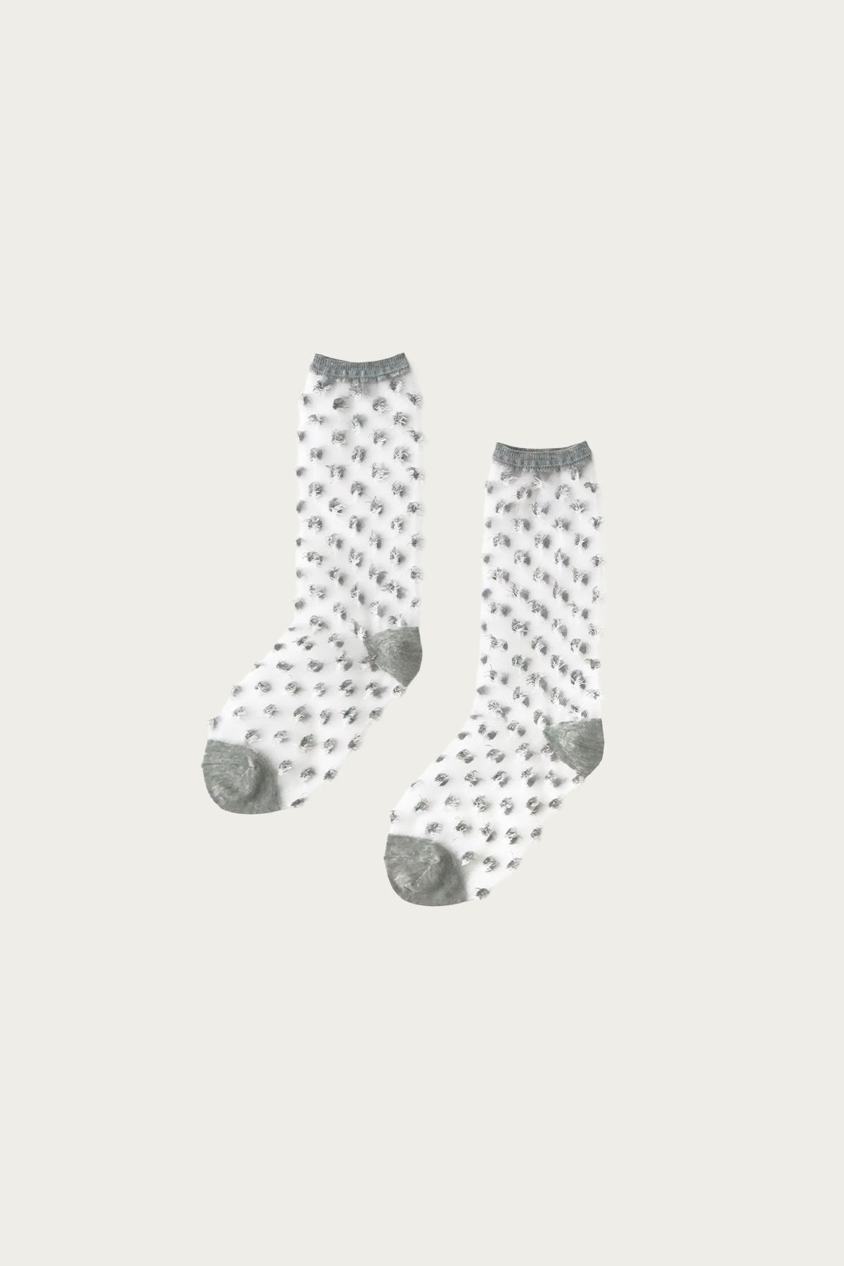 Kapital - 168 Yarns Crystal CACTUS Sheer Socks - Silver - Canoe Club