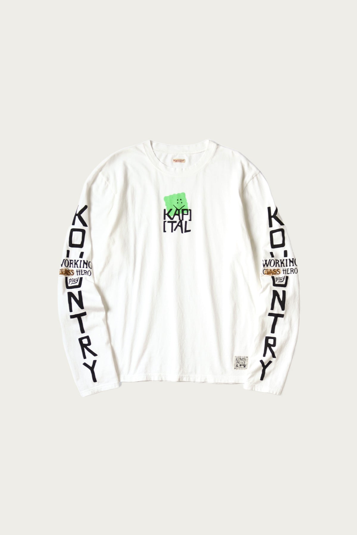 Kapital - 20/-Jersey Crew Long Sleeve T (PECKISH KAP) - Green - Canoe Club