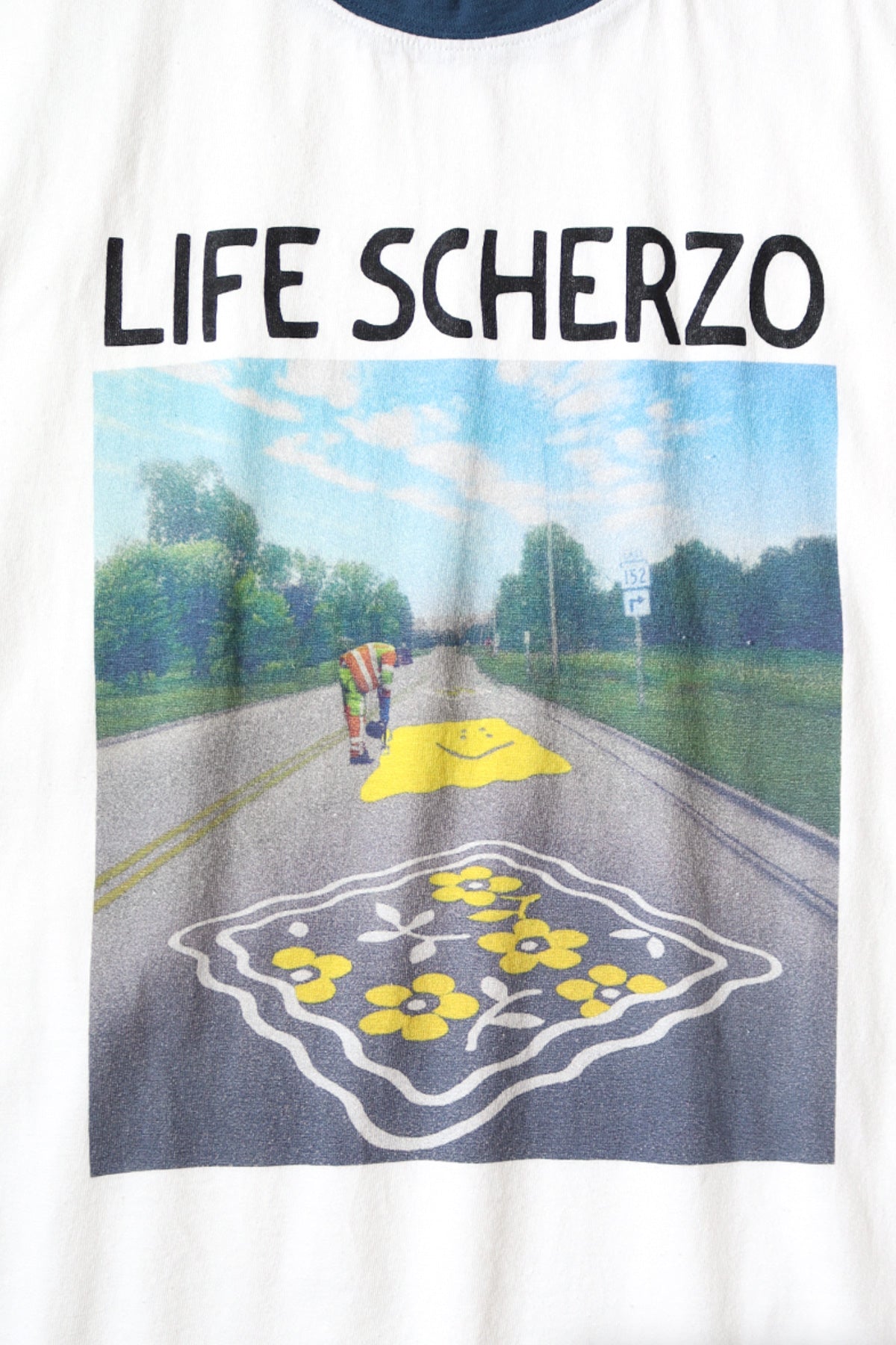 Kapital - 20/-Jersey RINGER T(LIFE SCHERZO ROAD SIGN PAINTER) - White - Canoe Club