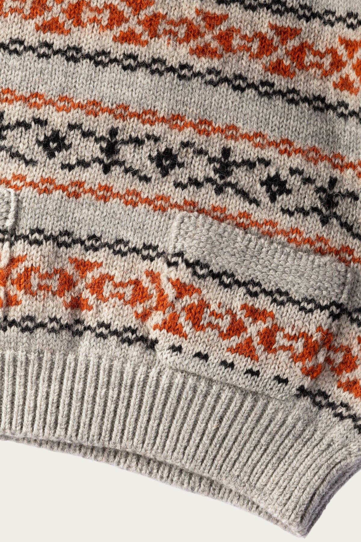 Kapital - 3G Wool YELLOWKNIFE Fair Isle Crew Sweater - Orange - Canoe Club