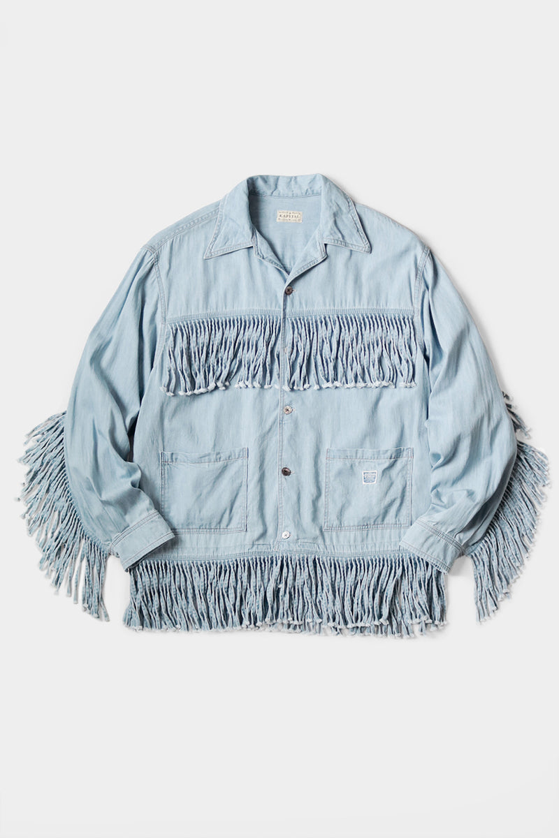 Kapital 5.5oz Denim Fringe Board Shirt | Canoe Club