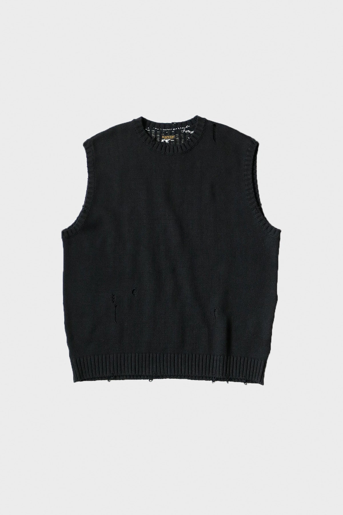 Kapital - 5G Cotton Knit BONE Vest - Black - Canoe Club