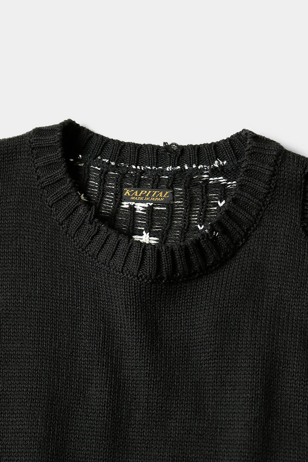 Kapital - 5G Cotton Knit BONE Vest - Black - Canoe Club