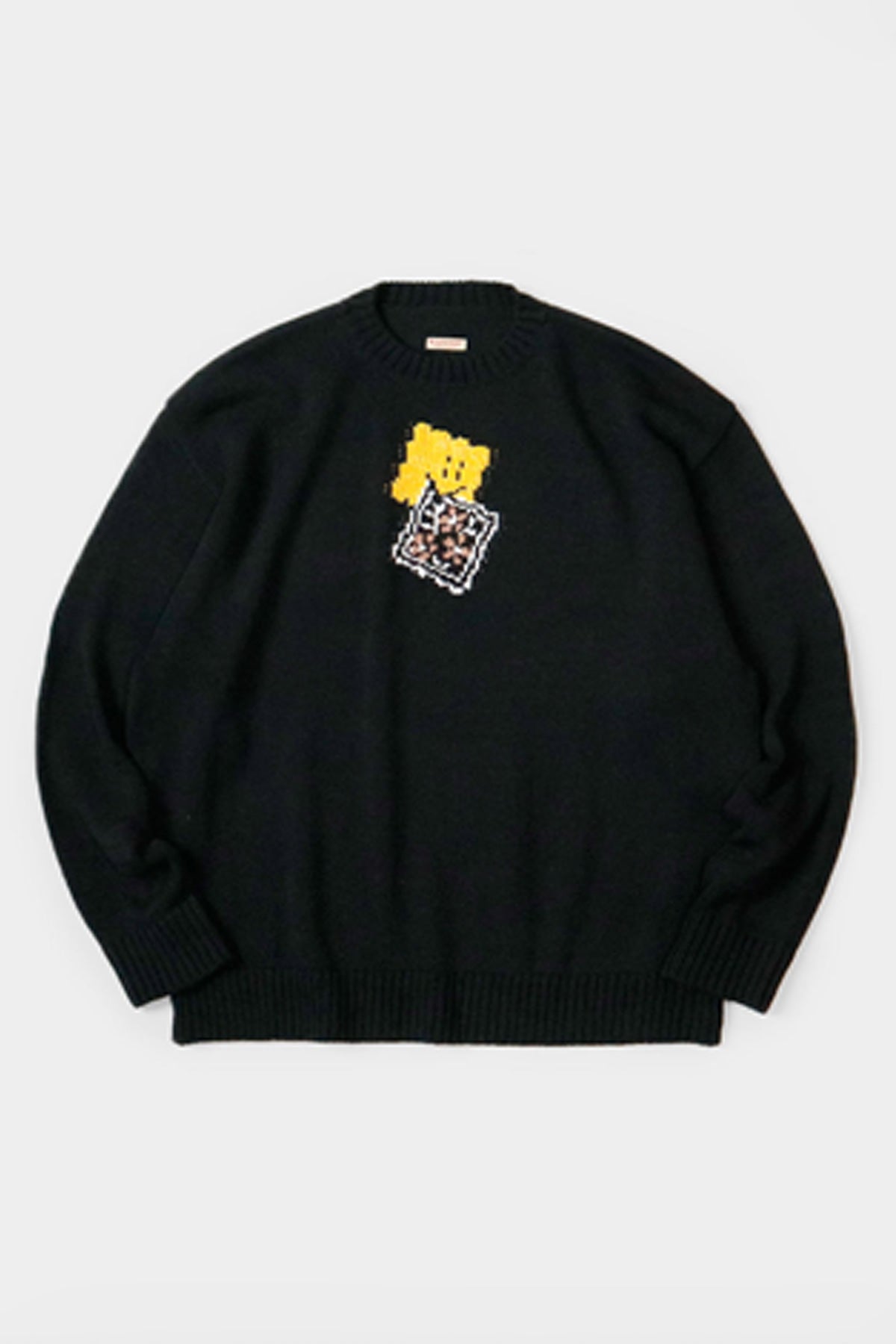 Kapital - 5G Cotton Knit PECKISH RAINBOWY Crew Sweater - Black - Canoe Club