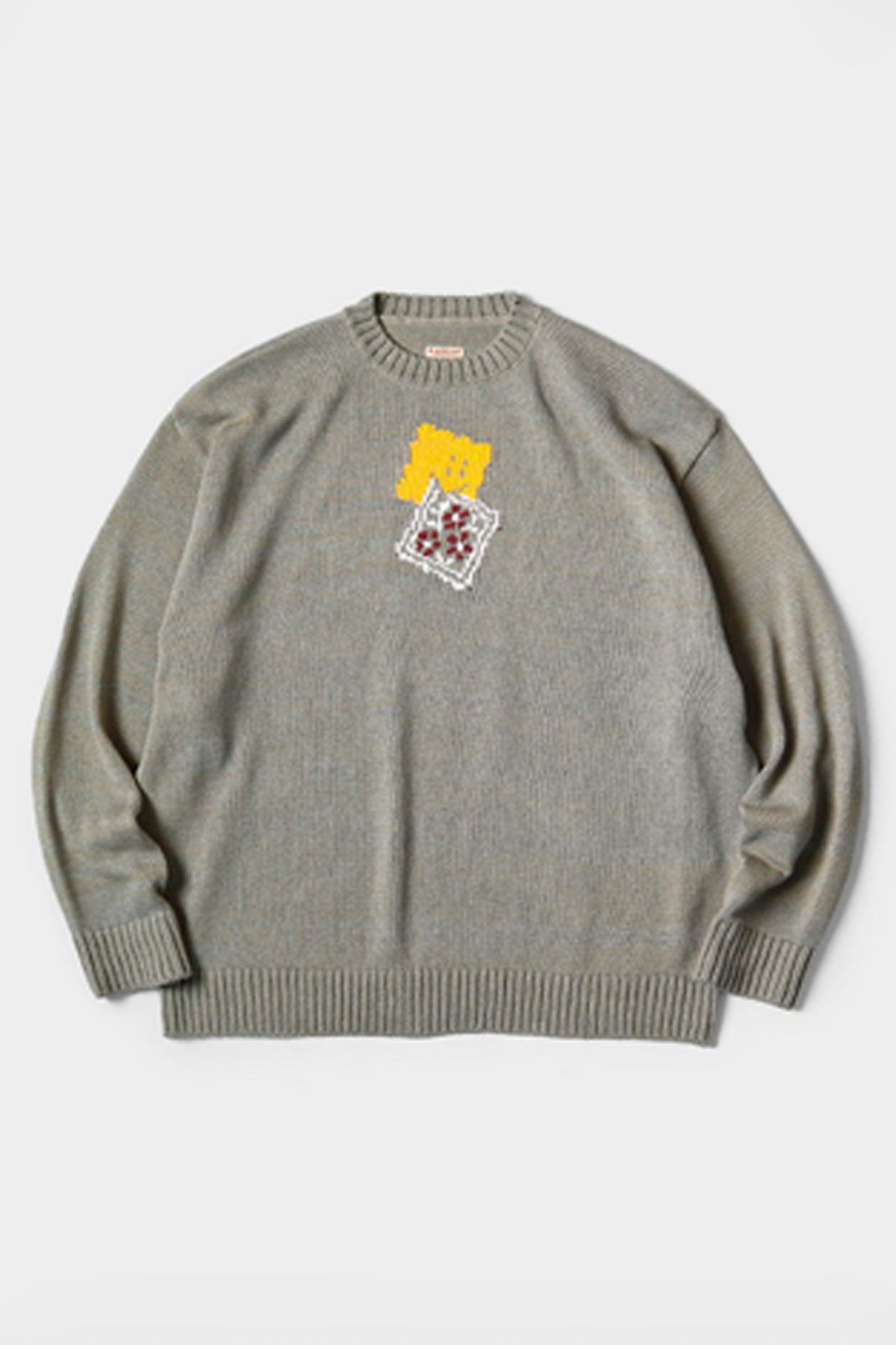 Kapital - 5G Cotton Knit PECKISH RAINBOWY Crew Sweater - Grey - Canoe Club