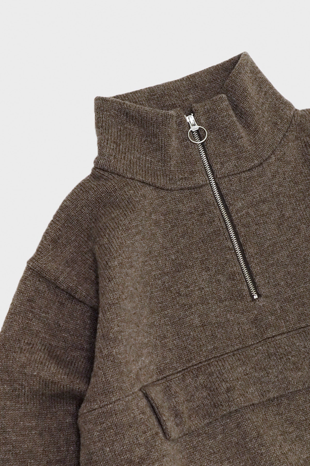 Kapital - 5G Shetland Wool Half ZIP Anorak - Brown - Canoe Club