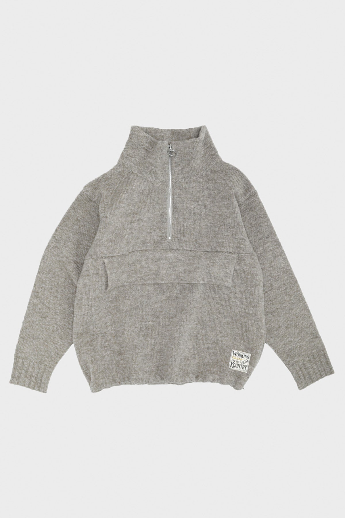 Kapital - 5G Shetland Wool Half ZIP Anorak - Gray - Canoe Club