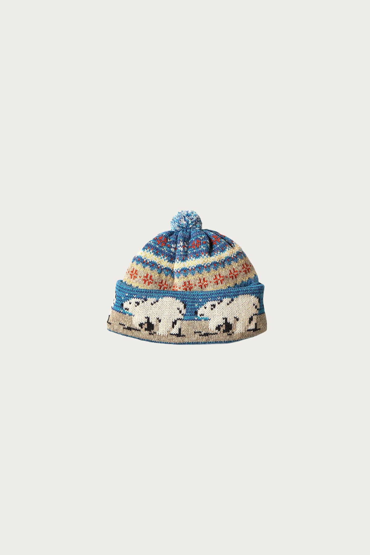 Kapital - 5G Wool WHITE BEAR Knit Cap - Blue - Canoe Club