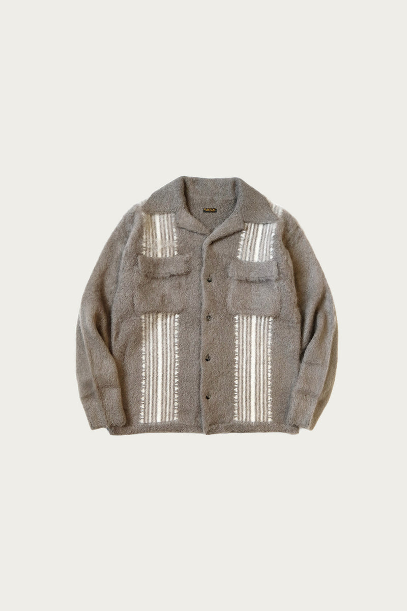 Kapital 7G Mohair Knit Board Shirt | Taupe | Canoe Club