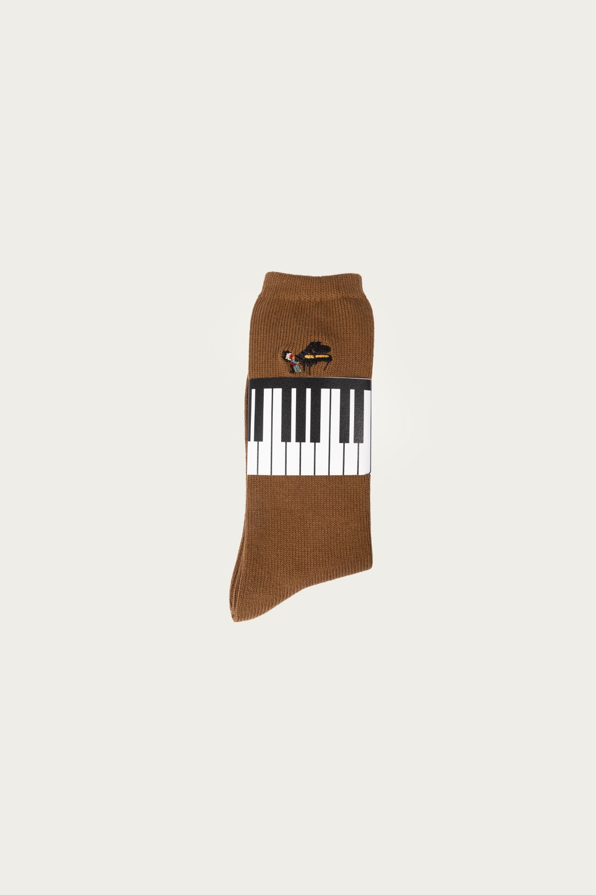Kapital - 84 Yarns PIANO Embroidery Socks - Brown - Canoe Club