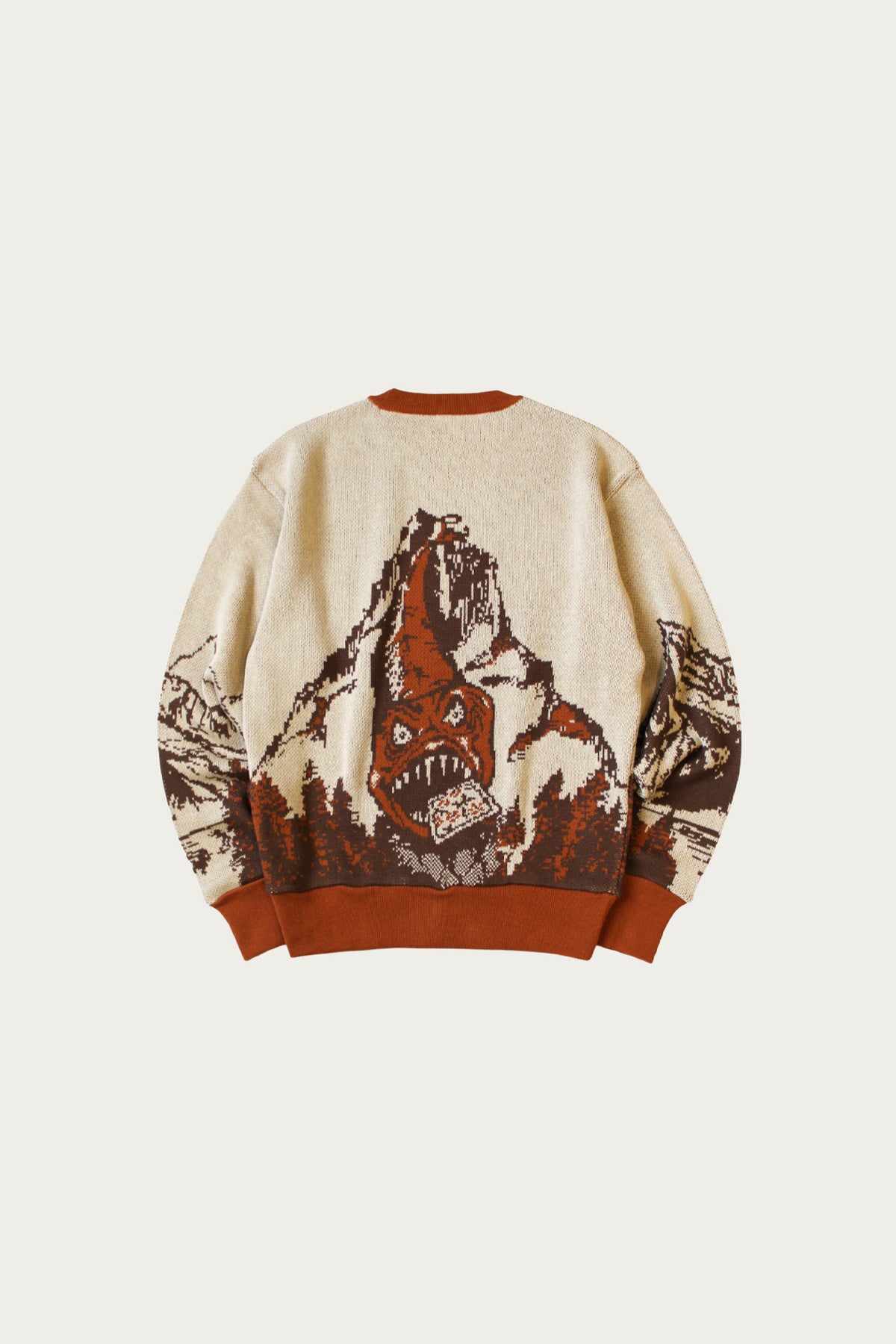 Kapital - 8G Jacquard Knit Vintage Crew Sweater (SLIDE ROCK BOLTER) - Orange - Canoe Club